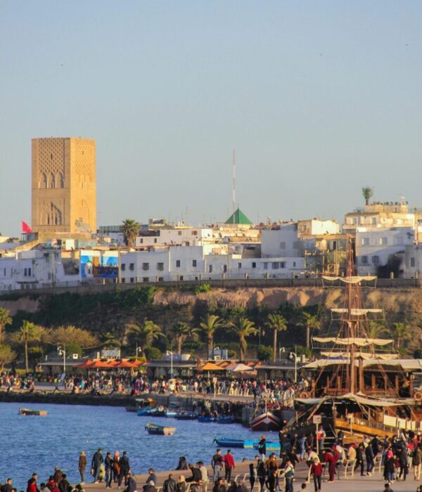 rabat, morocco, beach, hassan tower, tower, islam, mosque, people, nature, crowd